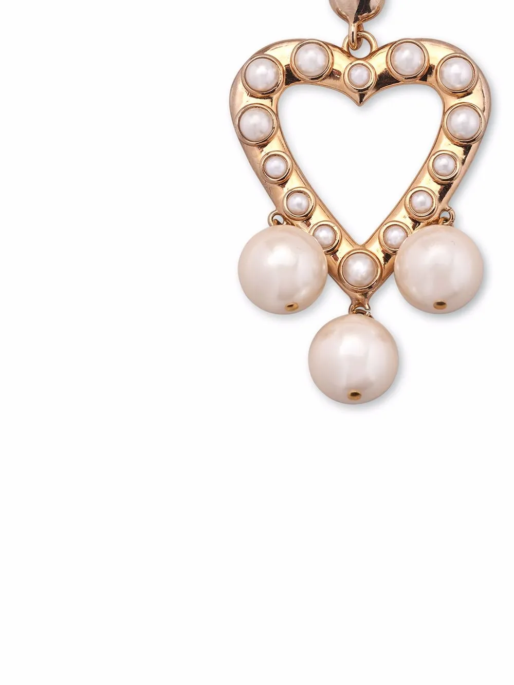 Image 2 of Carolina Herrera pearl-embellished heart-shaped earrings