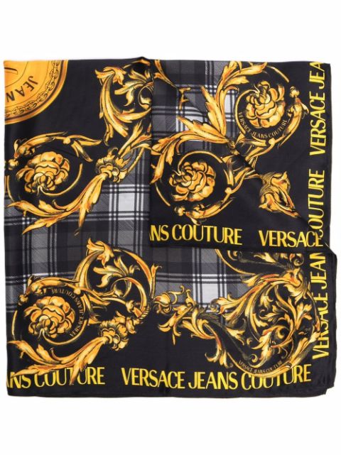 Versace Jeans Couture Baroque pattern-print Silk Scarf - Farfetch