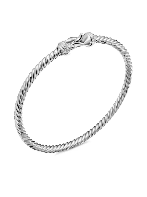 David Yurman Buckle Cablespira ダイヤモンド ブレスレット 3.5
