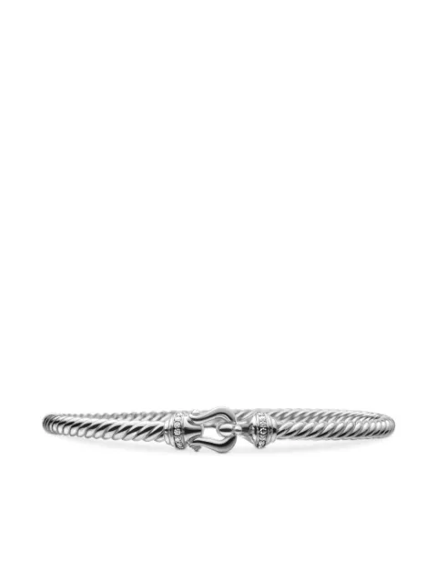 David Yurman 18kt white gold Buckle Cablespira diamond bracelet (3.5mm)