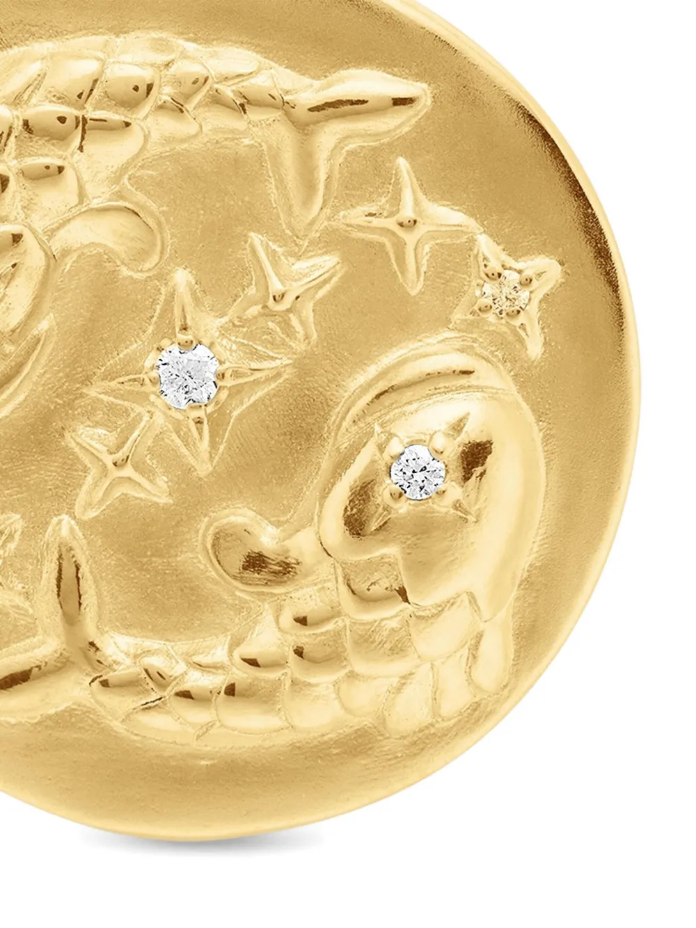 18k Yellow Gold Pisces Diamond Necklace