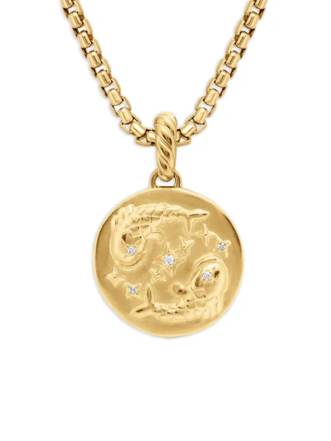 David Yurman 18K yellow gold Pisces diamond necklace