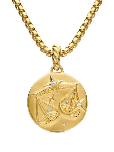 David Yurman 18K yellow gold Libra diamond necklace