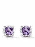 David Yurman sterling silver Petite Chatelaine amethyst and diamond stud earrings (5mm)