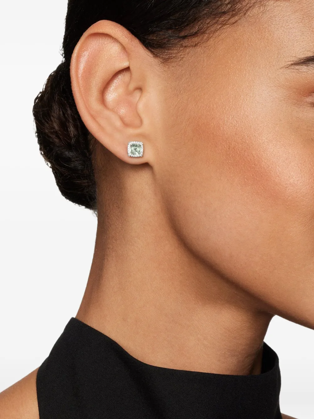 David Yurman sterling silver Petite Chatelaine prasiolite and diamond stud earrings (5mm) | Image 2