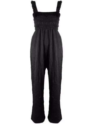 Shop GANNI smock top jumpsuit with 