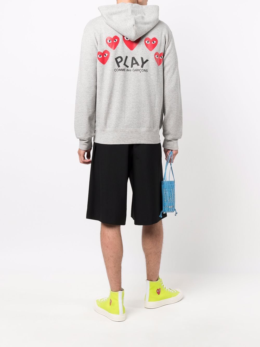 Comme Des Garçons Play Hoodie met logopatch - Grijs