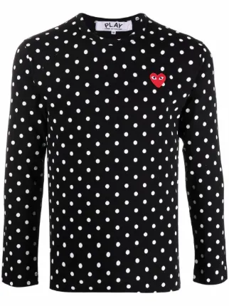 COMME des GARÇONS ボーダー ドット ロンt ポルカドット Comme Des Garçons Play ポルカドット ロングTシャツ 通販 - FARFETCH