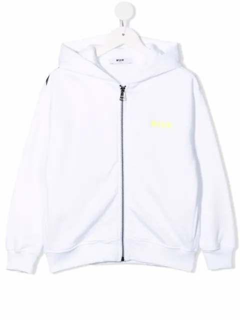 MSGM Kids logo-print zip-up hoodie