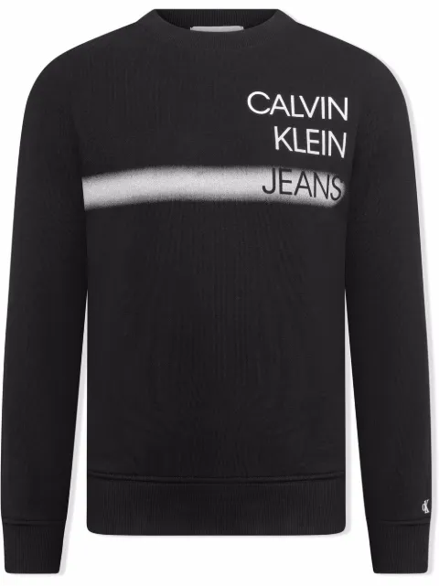 Calvin Klein Kids logo-print cotton sweatshirt