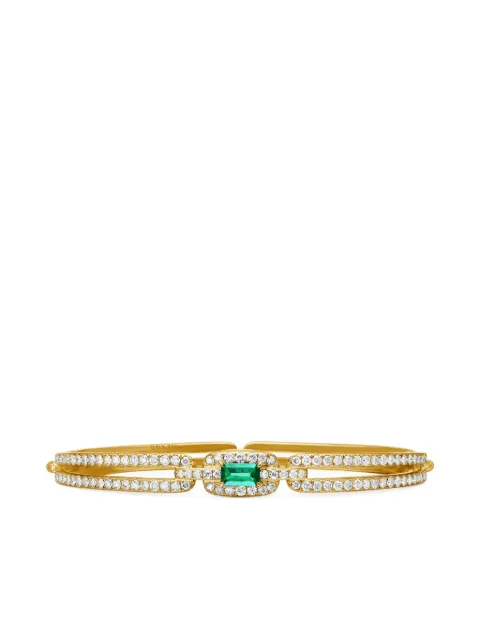 David Yurman 스택스 싱글 링크 18K 옐로 골드 다이아몬드 브레이슬릿 7mm