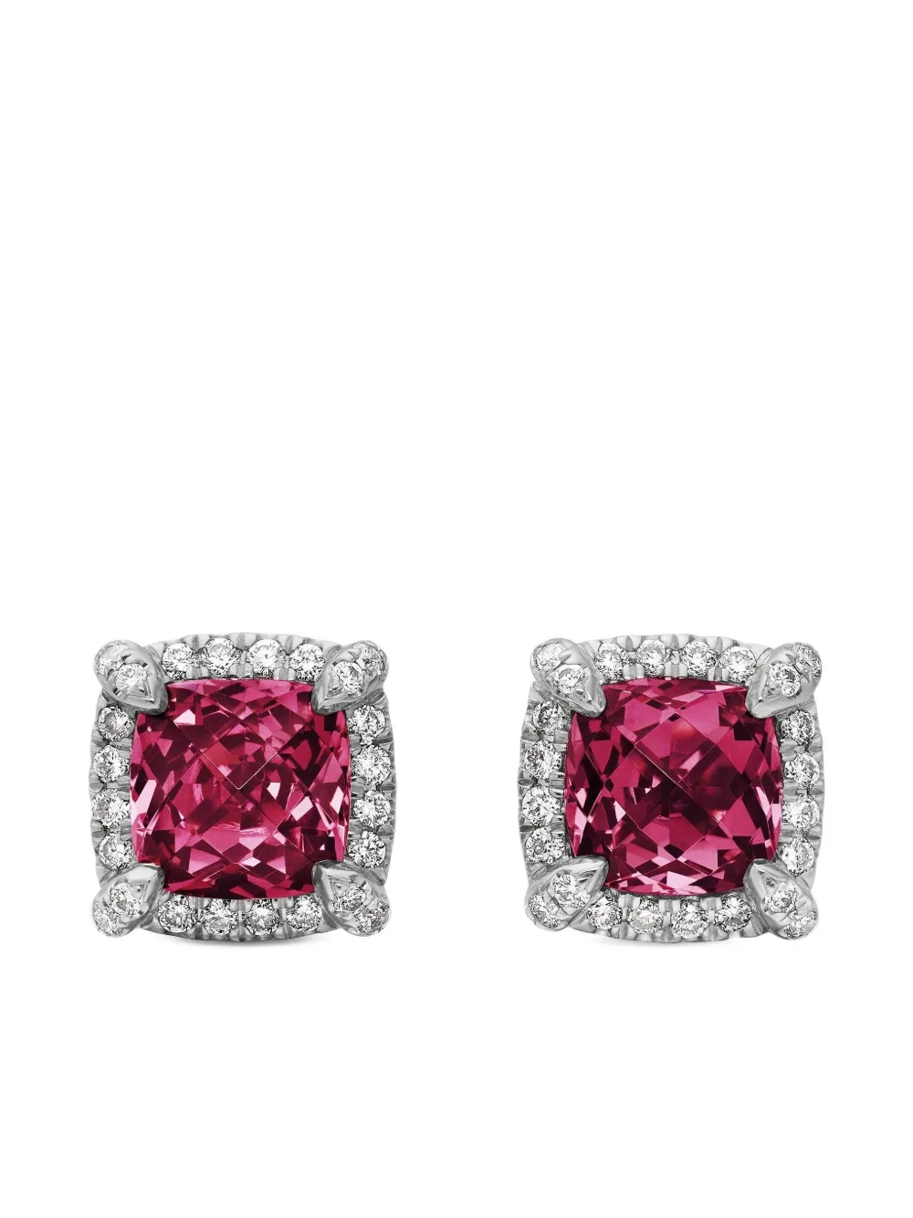 David Yurman Petite Chatelaine ロードライトガーネット&ダイヤモンド ピアス 5mm スターリングシルバー - David Yurman Petite Chatelaine ロードライトガーネット&ダイヤモンド ピアス 5mm スターリングシルバー -
