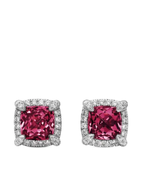 David Yurman sterling silver Petite Chatelaine rhodolite garnet and diamond stud earrings (5mm)
