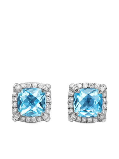 David Yurman sterling silver Petite Chatelaine topaz and diamond stud earrings (5mm)