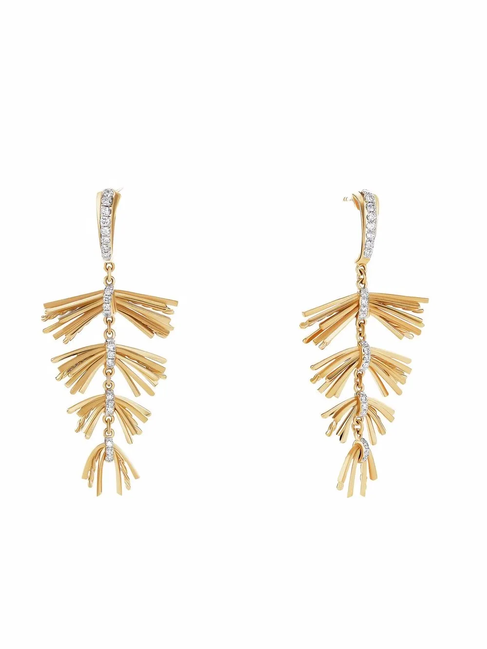 

David Yurman 18kt yellow gold Angelica statement fringe earrings