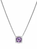 David Yurman sterling silver Petite Chatelaine amethyst and diamond necklace