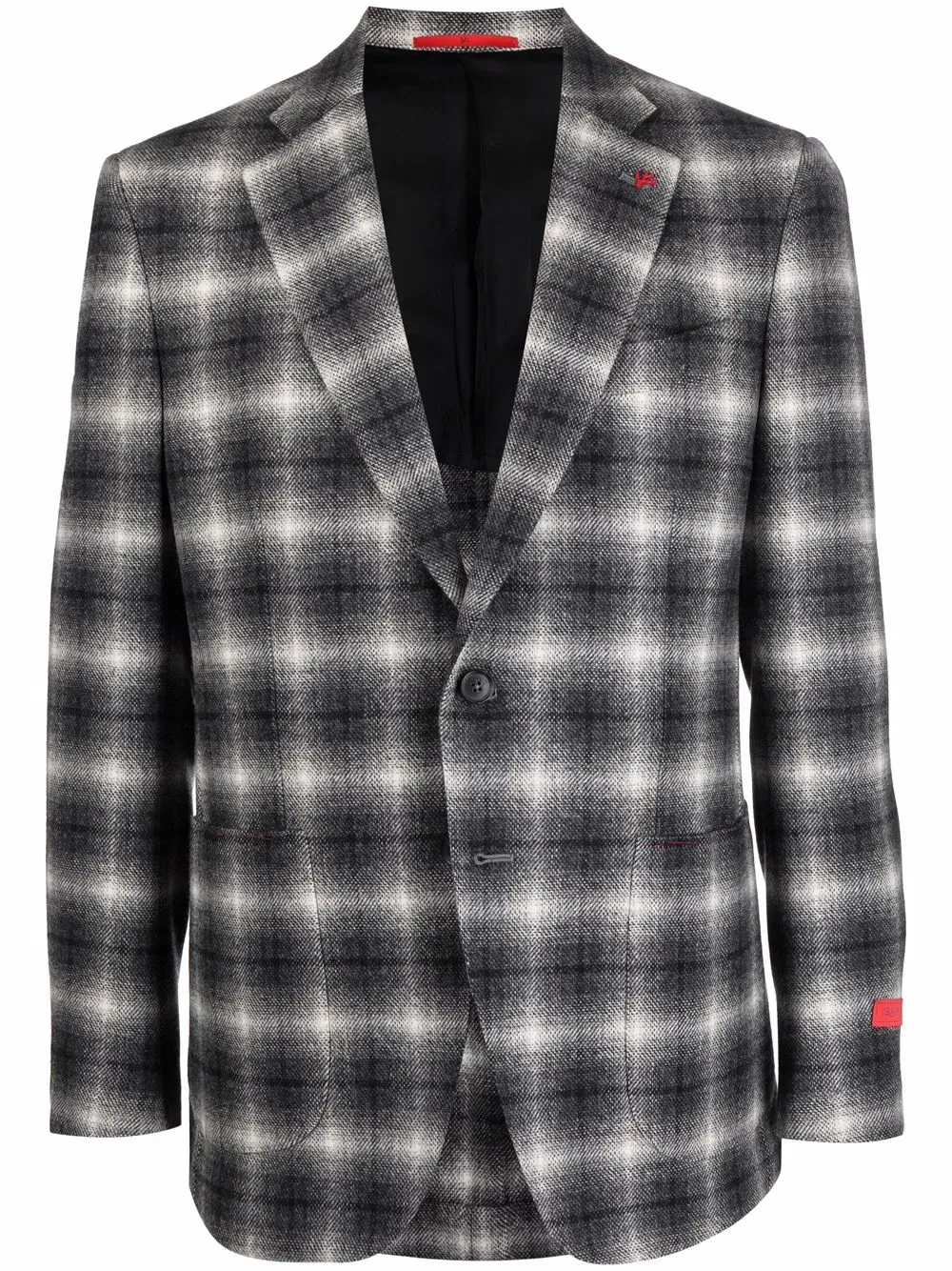 Isaia blazer con motivo de cuadros - Gris