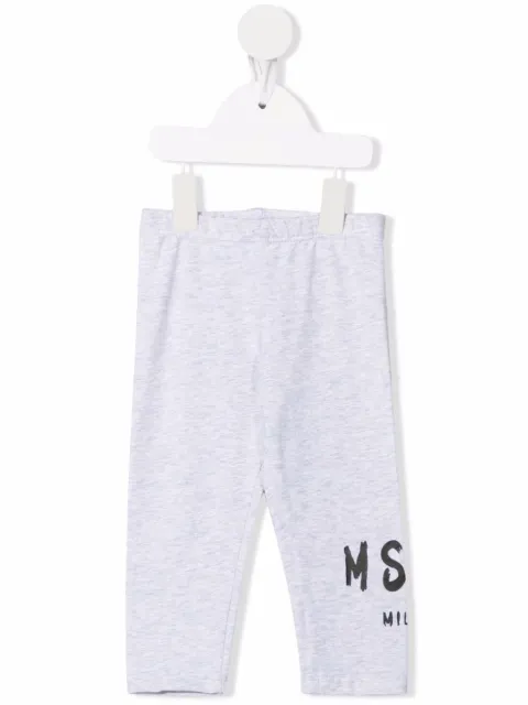 MSGM Kids logo-print cotton leggings