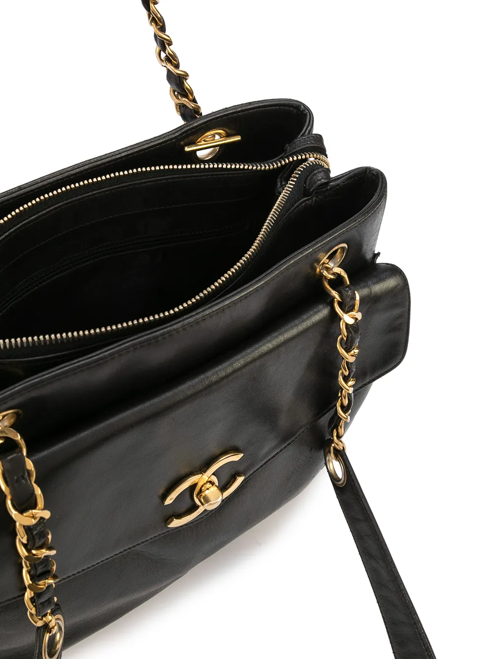 фото Chanel pre-owned сумка-тоут turnlock с логотипом cc