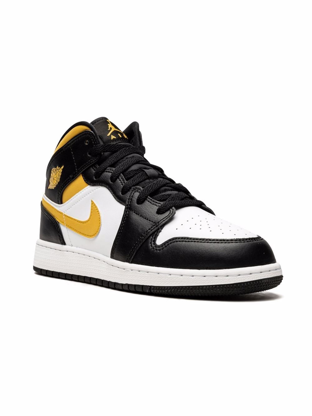 Shop Jordan Air  1 Mid "pollen/black/white" Sneakers