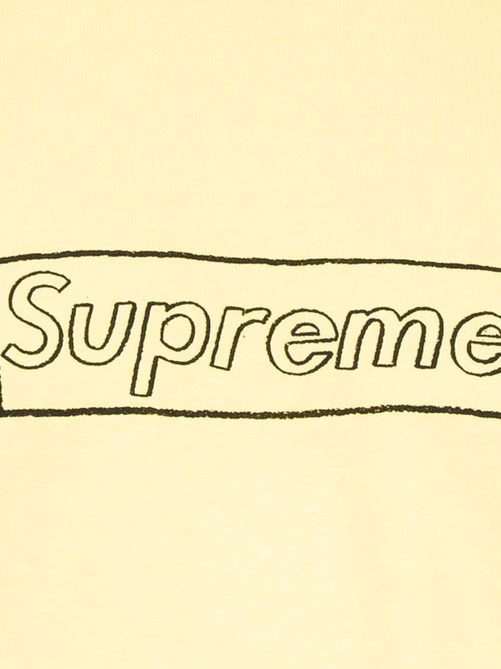 Shop Supreme X Kaws Chalk Logo T-shirt In Yellow