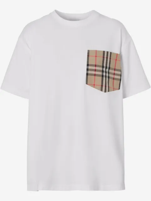 Burberry playera con bolsillo con motivo Vintage Check