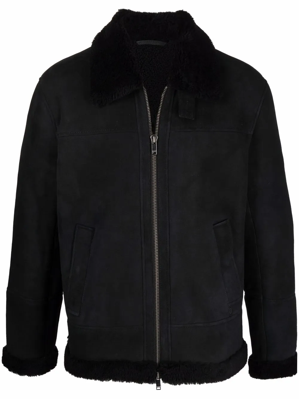 black suede shearling jacket