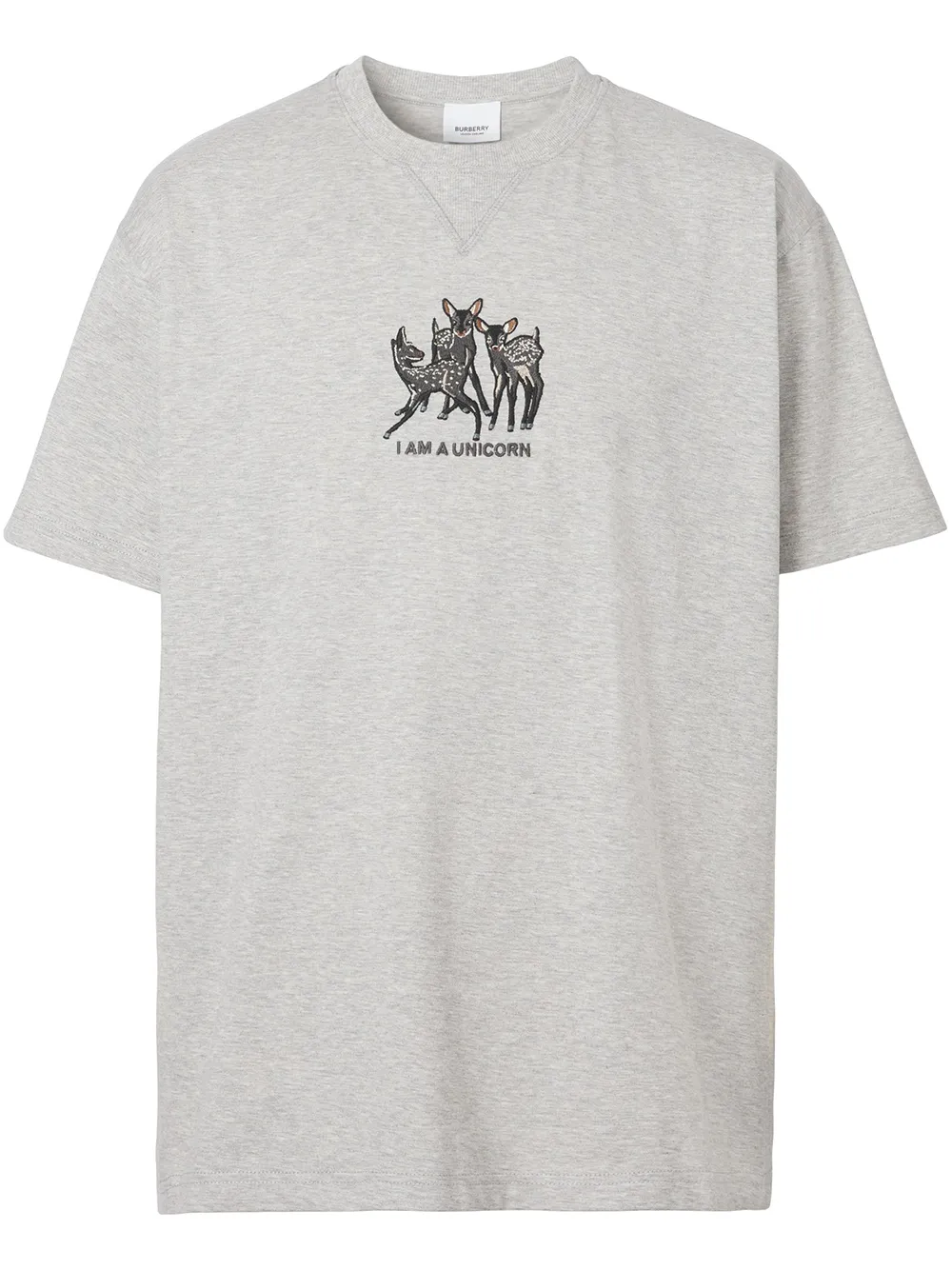 Burberry deer embroidered Cotton T shirt Farfetch