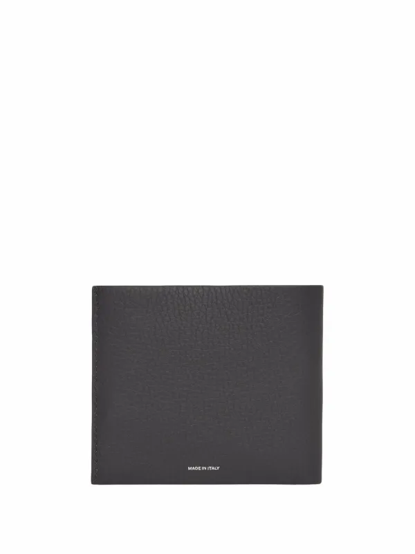 grainy leather international bifold wallet