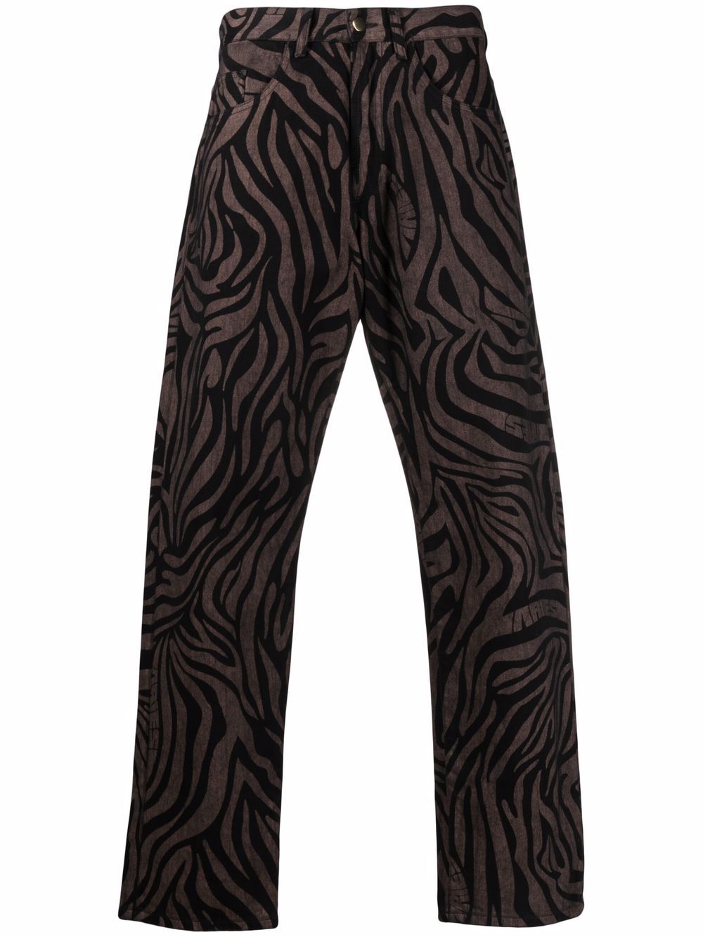 Aries tiger-print straight-leg jeans – Black