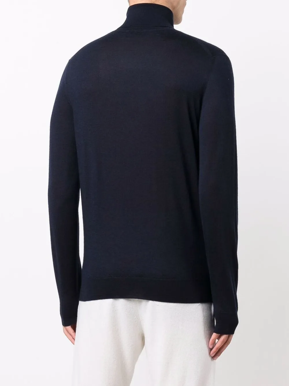 Fedeli Roll-neck Knitted Jumper In Blue
