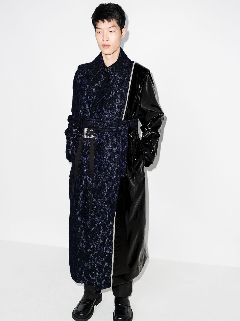 фото Pronounce patchwork-design belted coat