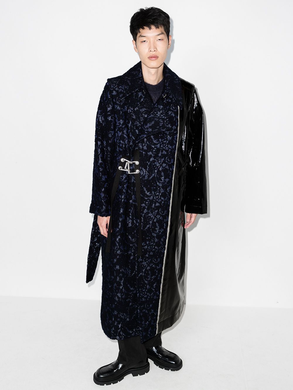 фото Pronounce patchwork-design belted coat