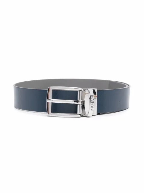 Emporio Armani Kids حزام جلد بمشبك غلق