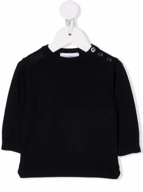 Emporio Armani Kids سويتر بأزرار على الأكتاف