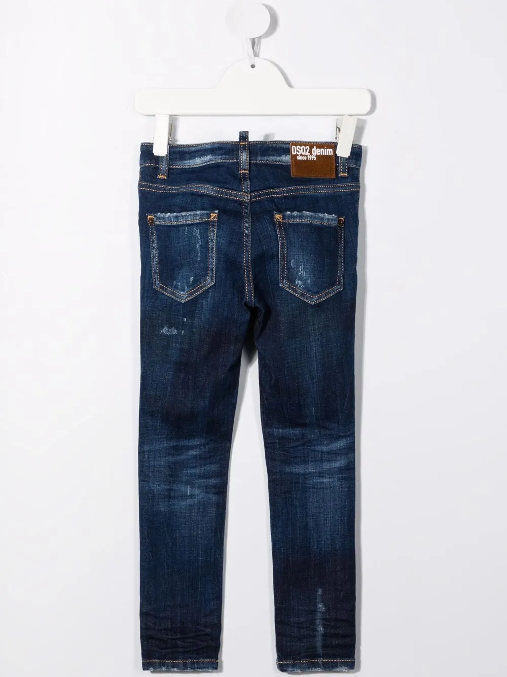 фото Dsquared2 kids прямые джинсы с эффектом потертости