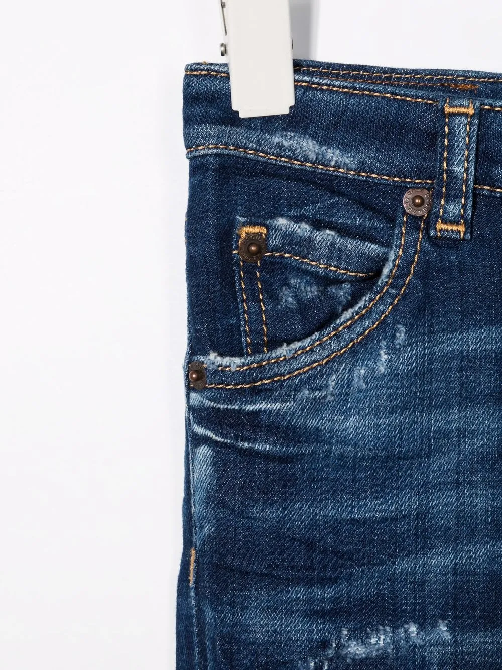 фото Dsquared2 kids прямые джинсы с эффектом потертости