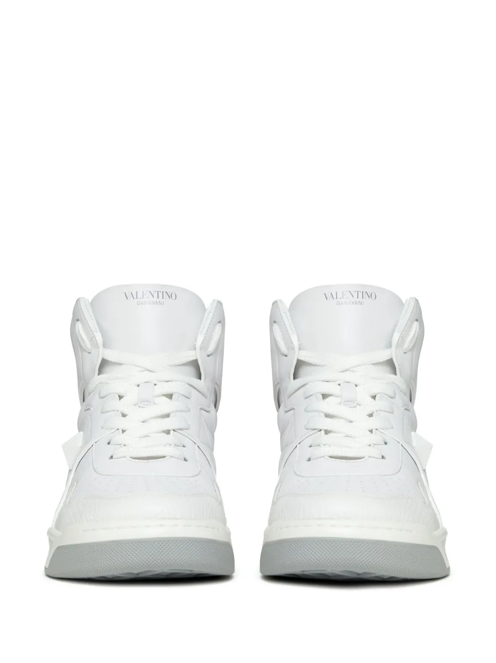 Shop Valentino One Stud High-top Sneakers In White