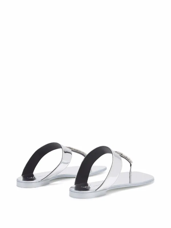 Giuseppe Zanotti Cleta ビジュートリム サンダル | シルバートーン