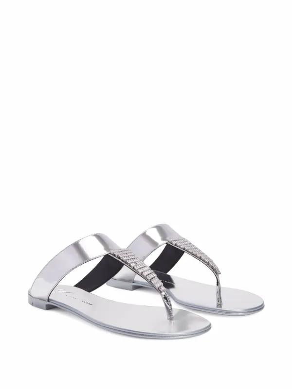 Giuseppe Zanotti Cleta ビジュートリム サンダル | シルバートーン