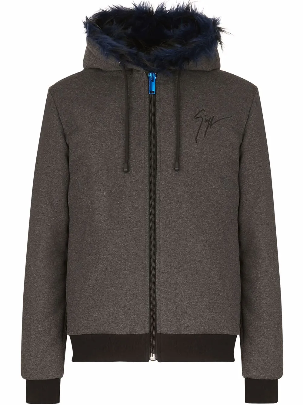 Giuseppe Zanotti Zefiro Zip-up Hoodie In Grey