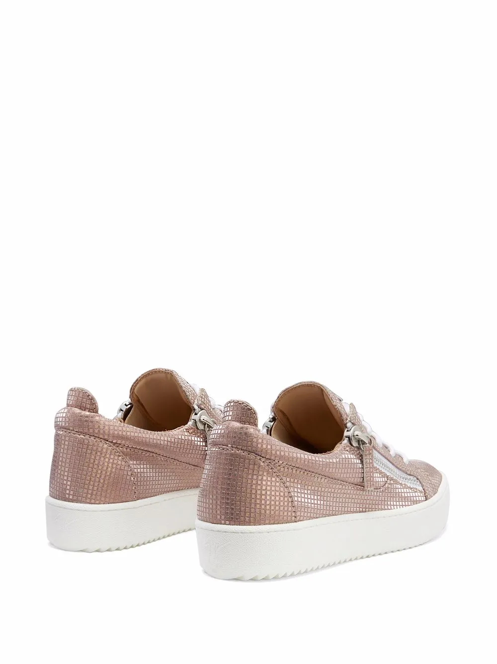 Shop Giuseppe Zanotti Gail Metallic-effect Sneakers In Pink