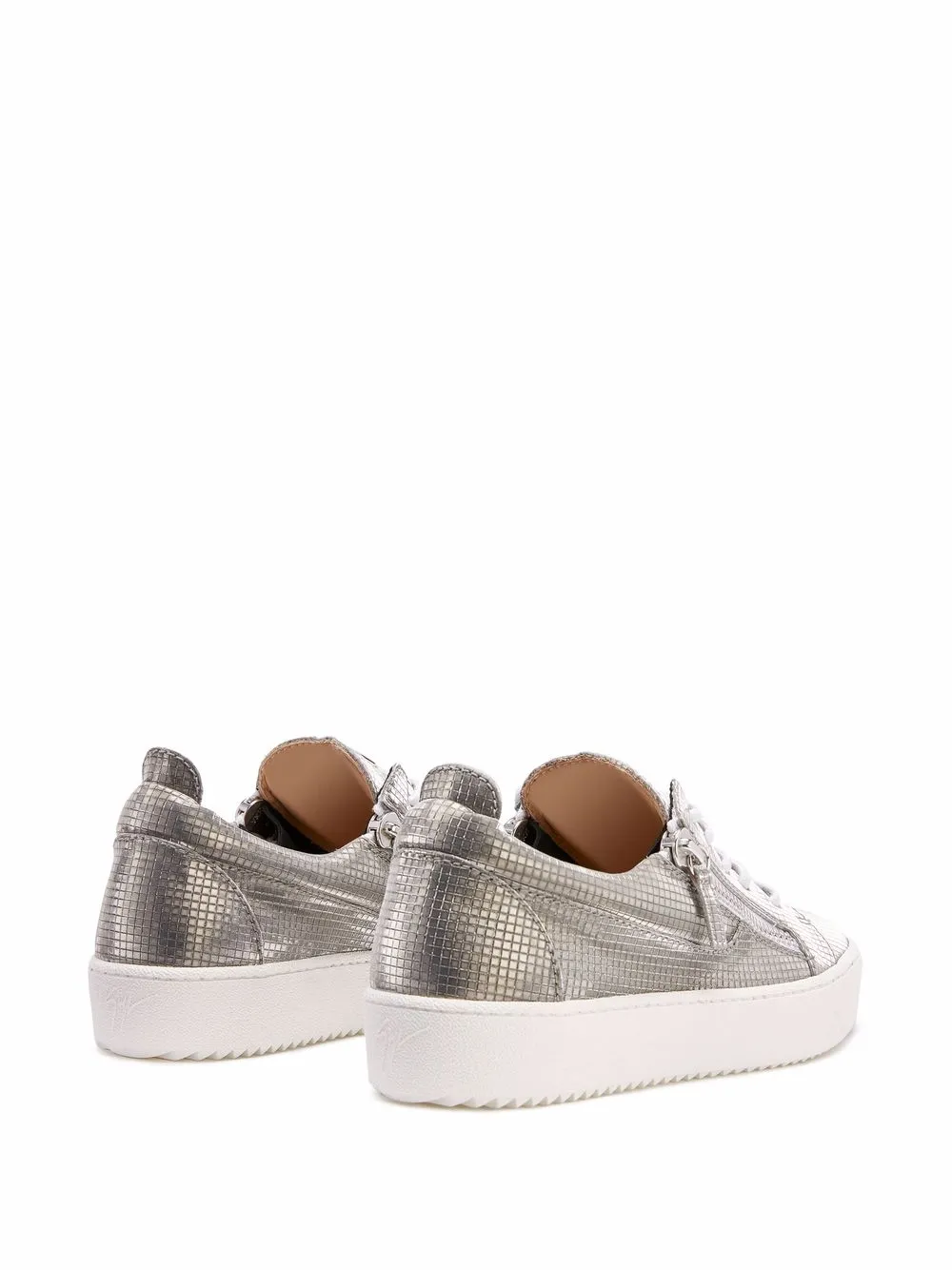 Giuseppe Zanotti Gail Metallic Sneakers Silver FARFETCH CA