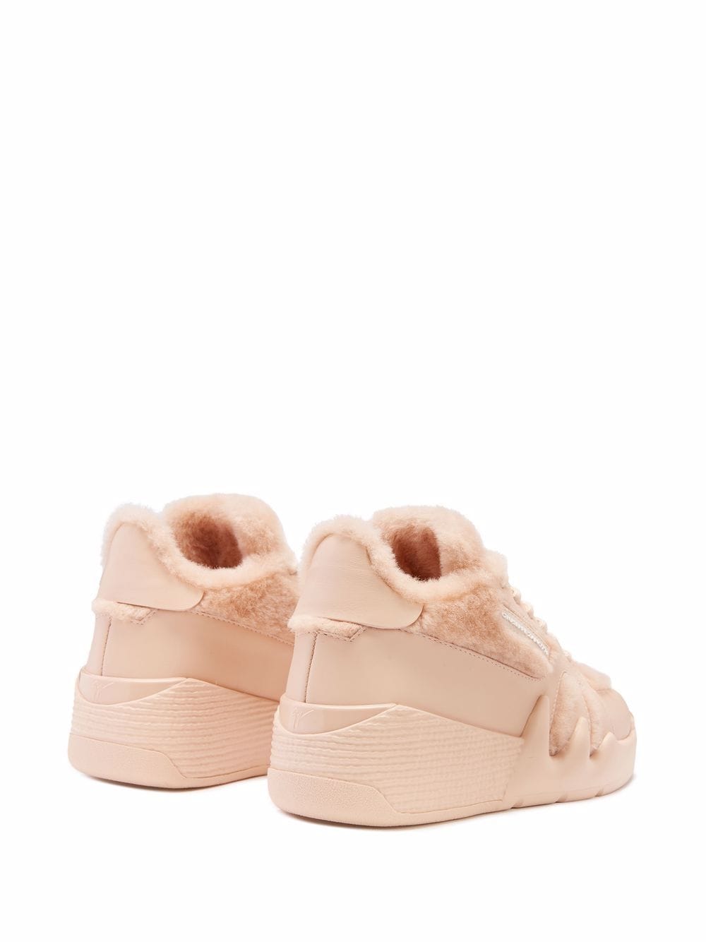 Shop Giuseppe Zanotti Talon Shearling-lined Mid-top Sneakers In Pink