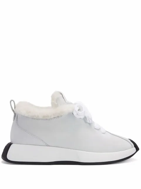 Giuseppe Zanotti Tênis Ferox de couro com forro de pelos