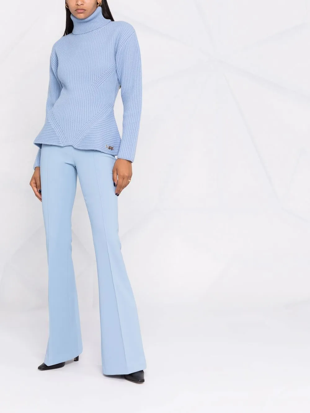  Elisabetta Franchi Ribbed -knit Roll-neck Jumper - Blue 