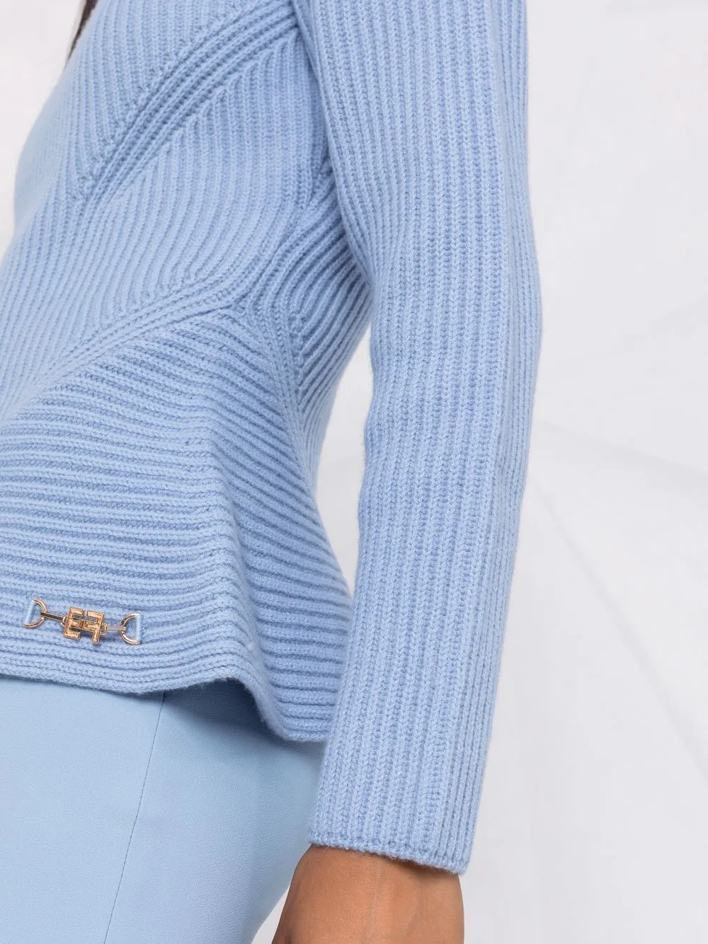  Elisabetta Franchi Ribbed -knit Roll-neck Jumper - Blue 