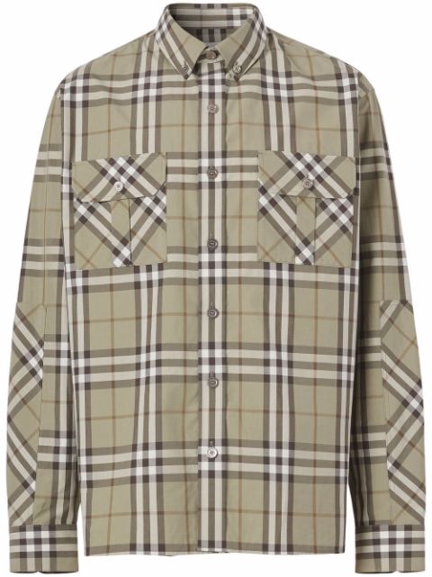 burberry 格紋府綢襯衫