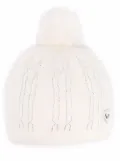 Rossignol logo-patch pompom beanie - White