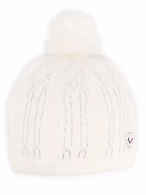 Rossignol logo-patch pompom beanie